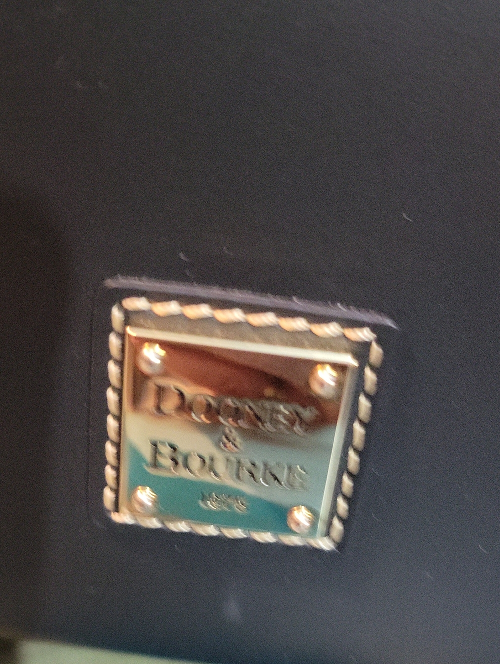 Dooney & Bourke Black Leather Tote with Gold Hardware - Picture 2 of 6